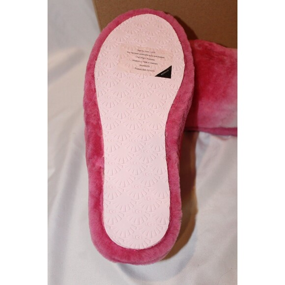 NIB UGG YOUTH 6 WOMEN'S 7.5-8 FLUFF YEAH SLIP ON SHEARLING SLIPPERS PINK - Picture 6 of 6